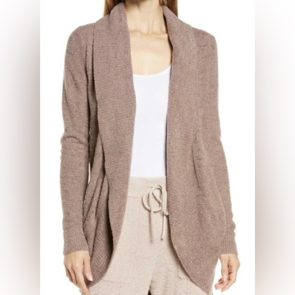 BAREFOOT DREAMS CozyChic Lite Circle Cardigan with Ribbed Collar and Band